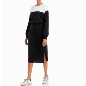 NWT Aqua Womens Colorblock Knit Midi Dress, size S